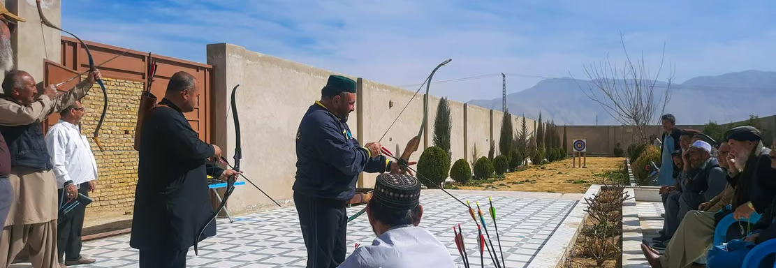 Federation members taking part in traditional archery