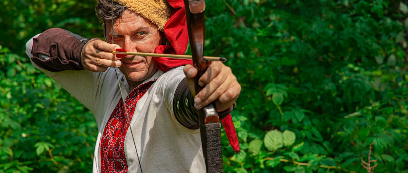 Traditional archers participating in a group event